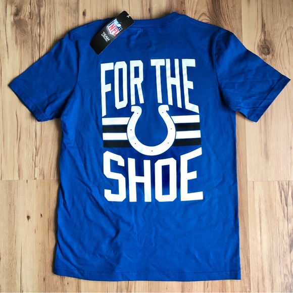 NEW NFL Indianapolis Colts T Shirt FOR THE SHOE Blue Medium 10-12 Youth Boy’s - Picture 5 of 16